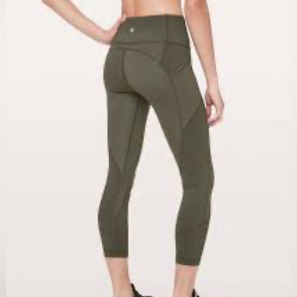 LULULEMON All The Right Places High-Rise Crop Leggings Sage Green Luxtreme Sz 12